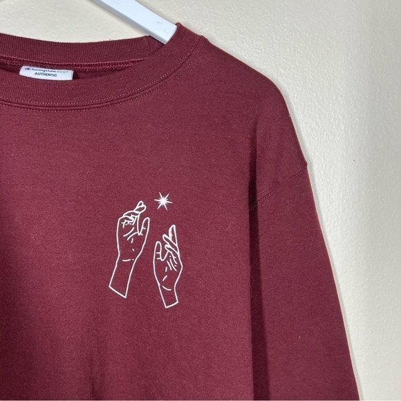 Champion Eco Glory to Glory Graphic Maroon Red Crew Neck Sweatshirt Size Medium - Picture 3 of 8